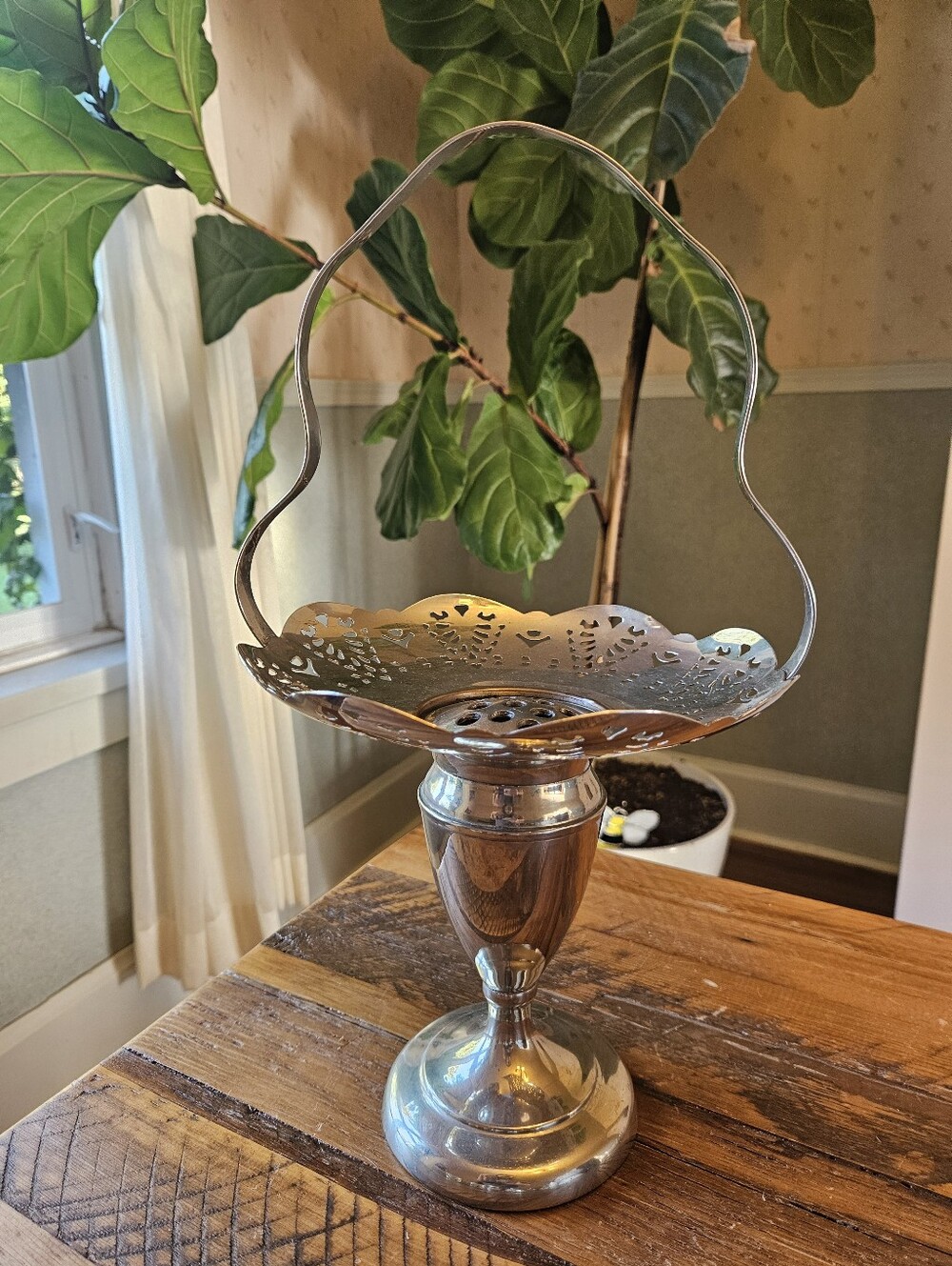 Vintage Silver Plated Flower Frog (rare)